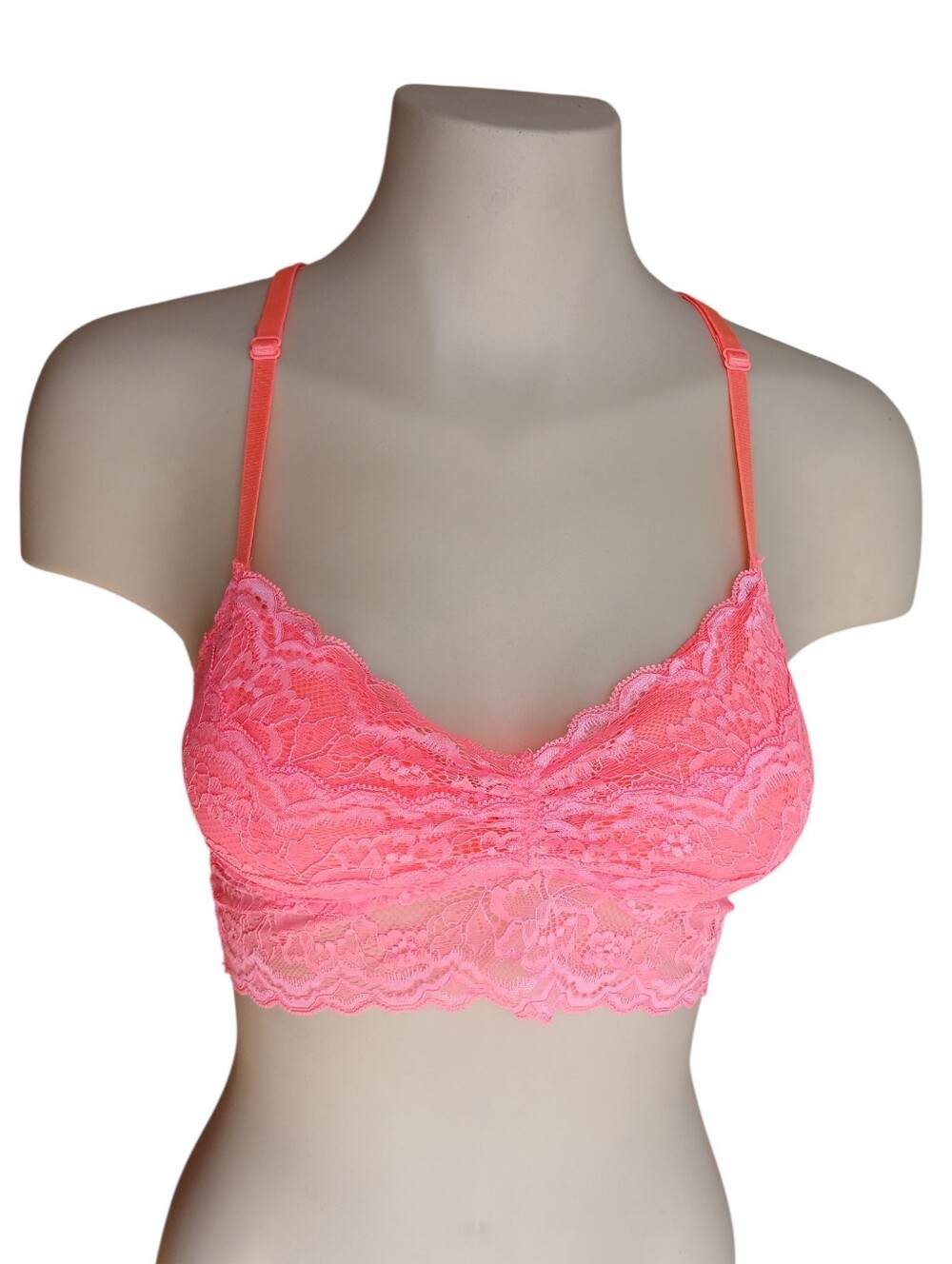 2/40$ Lace Bralette - Neon Pink Medium